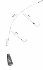 2 HOOK END RIG WITH LEAD